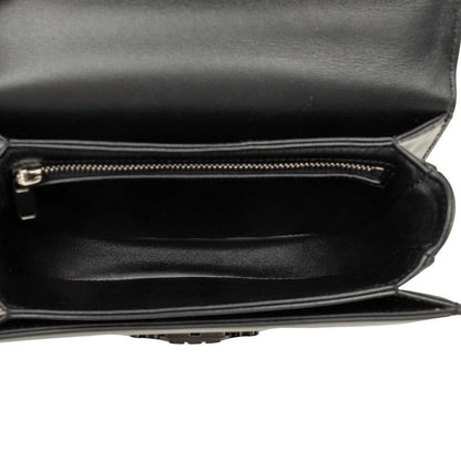 Celine Triomphe Besace Clair Chain Shoulder Bag Black Leather — view 5