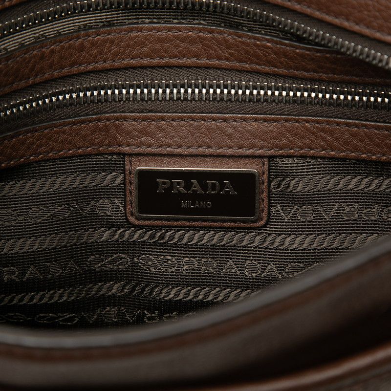 Prada Crossbody Shoulder Bag Brown Leather — view 5