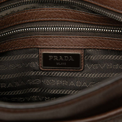 Prada Crossbody Shoulder Bag Brown Leather — view 5