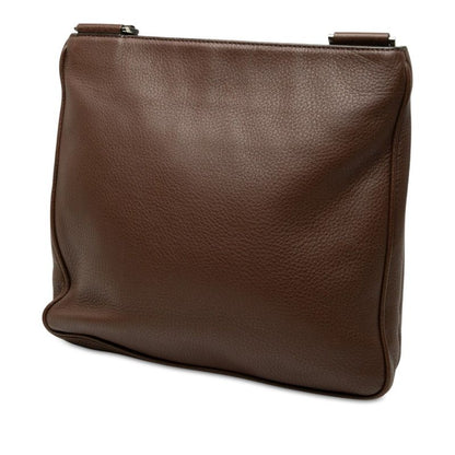 Prada Crossbody Shoulder Bag Brown Leather — view 2