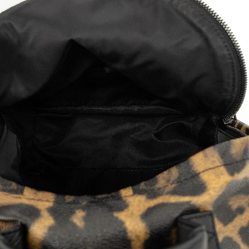 Louis Vuitton Animal Print Leopard Palm Springs Backpack PM Black Brown Leather — view 4