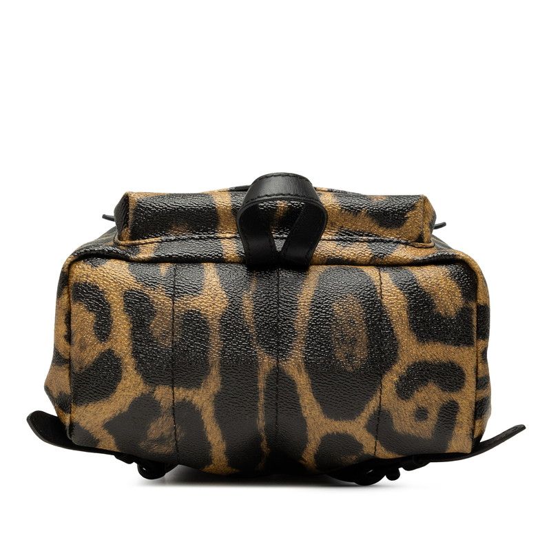 Louis Vuitton Animal Print Leopard Palm Springs Backpack PM Black Brown Leather — view 3