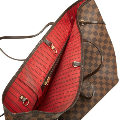 Louis Vuitton Damier Neverfull GM Tote Shoulder Bag Brown Leather — view 8
