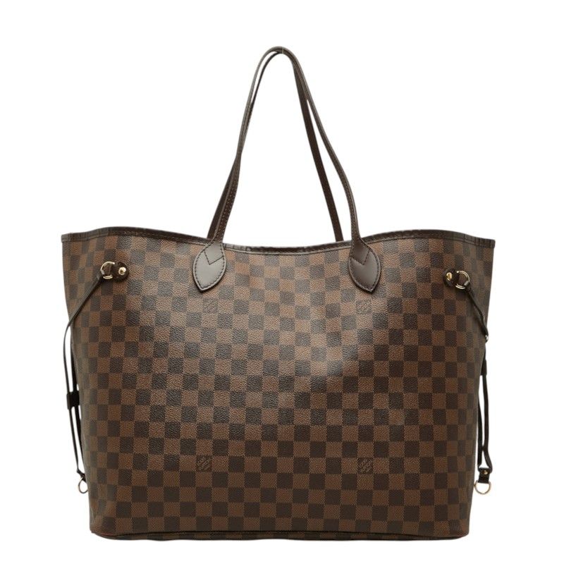 Louis Vuitton Damier Neverfull GM Tote Shoulder Bag Brown Leather