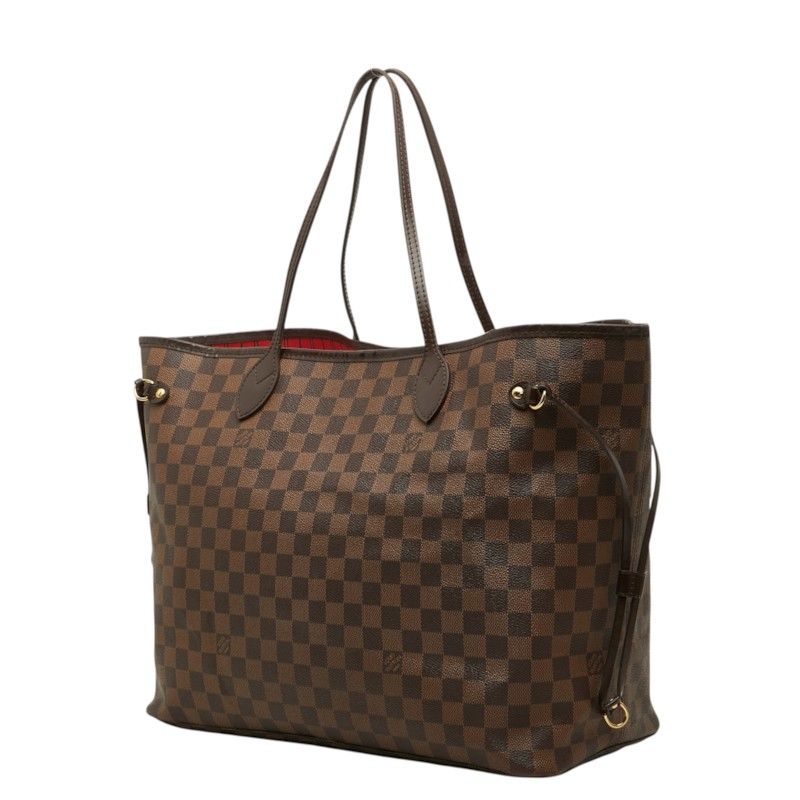 Louis Vuitton Damier Neverfull GM Tote Shoulder Bag Brown Leather — view 2