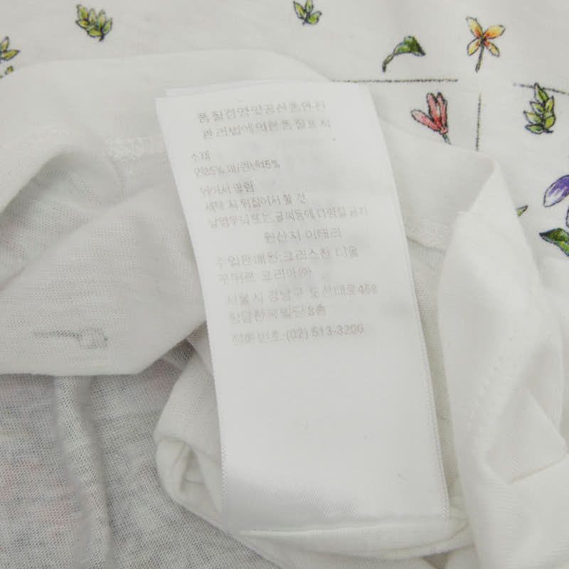 Dior Constellation Flower Print Short Sleeve T-Shirt White Multicolor Cotton XS — view 6