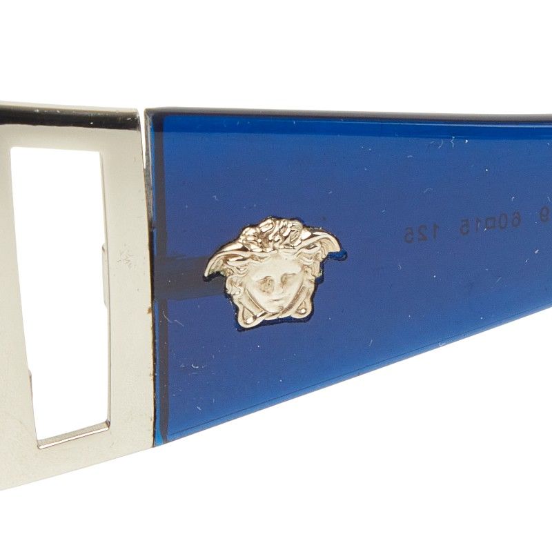 Versace Medusa Sunglasses Blue Silver Acetate Metal Eyewear — view 4