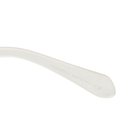 Chanel CC Logo Rimless Sunglasses Eyewear Brown Clear Silver Acetate Metal — view 6