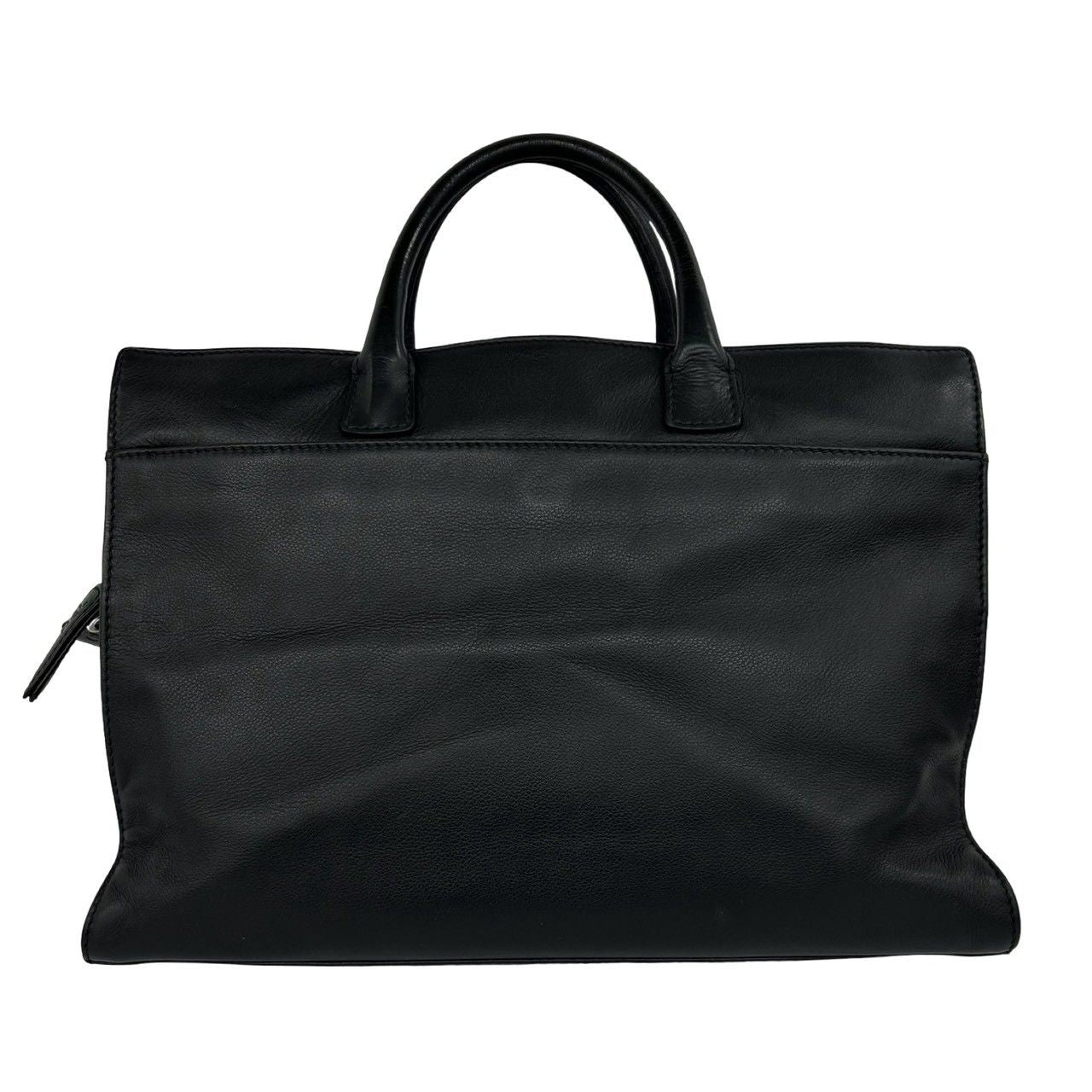 Chanel CC Logo Leather Handbag Business Tote Black — view 3