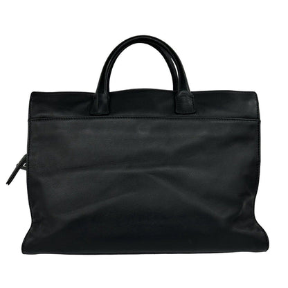 Chanel CC Logo Leather Handbag Business Tote Black — view 3