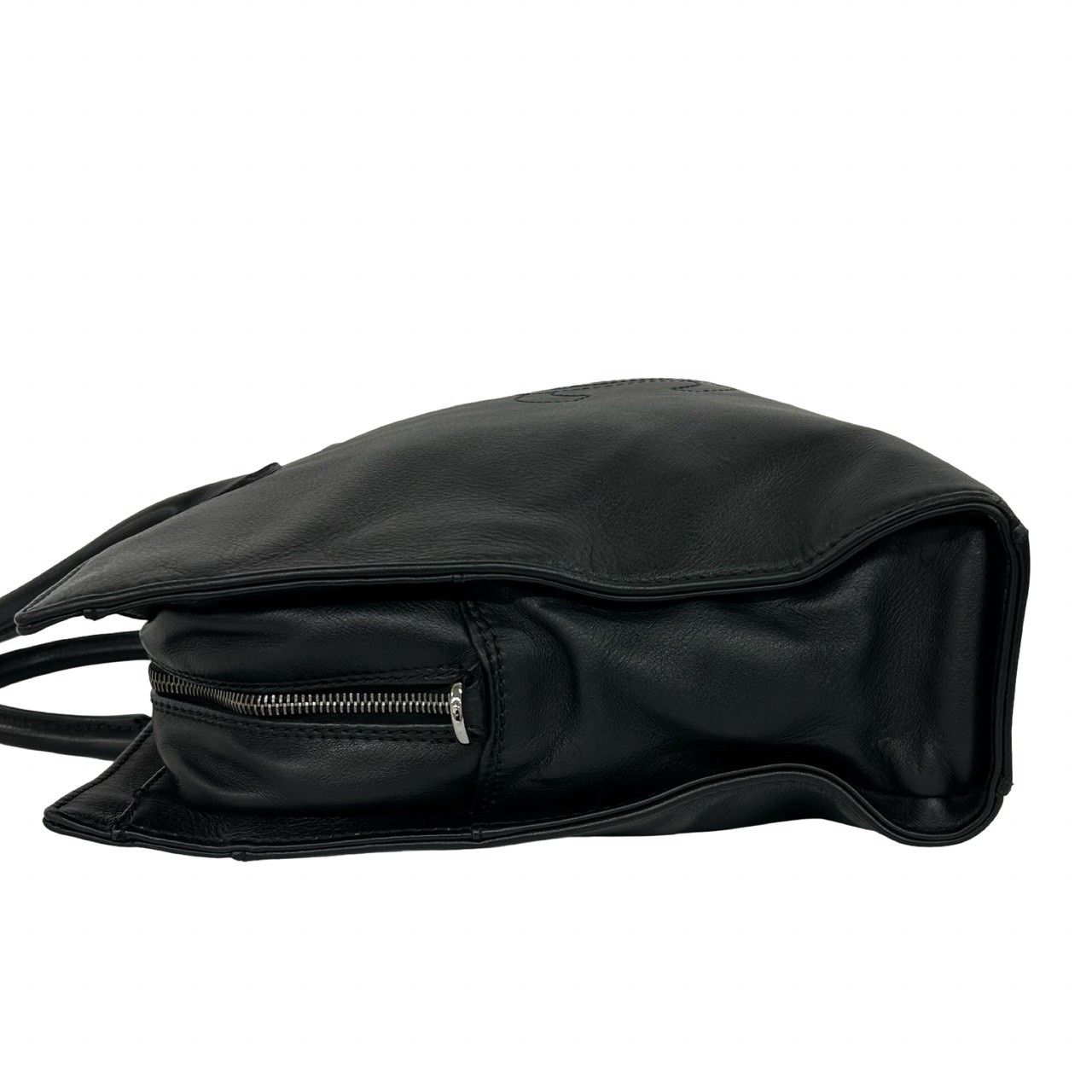 Chanel CC Logo Leather Handbag Business Tote Black — view 5