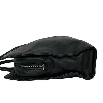 Chanel CC Logo Leather Handbag Business Tote Black — view 5
