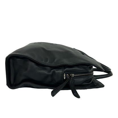 Chanel CC Logo Leather Handbag Business Tote Black — view 6