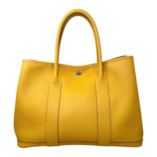 Hermes Tote Bag Garden Party PM Negonda Jaune Ambre Yellow Silver