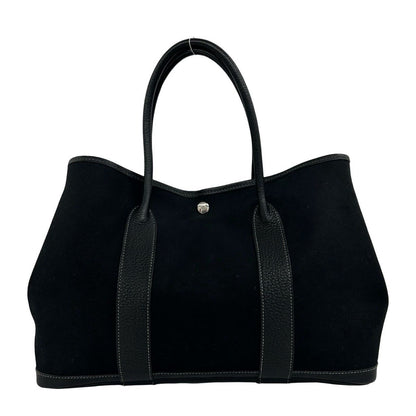 Hermes Garden Party PM Negonda Toile Officier Leather Tote Bag Black — view 3
