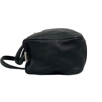 Chanel Choco Bar CC Logo Leather Mini Boston Bag Black — view 5