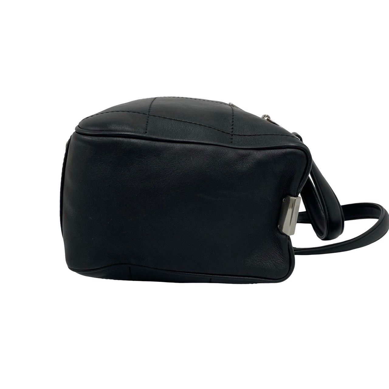 Chanel Choco Bar CC Logo Leather Mini Boston Bag Black — view 6
