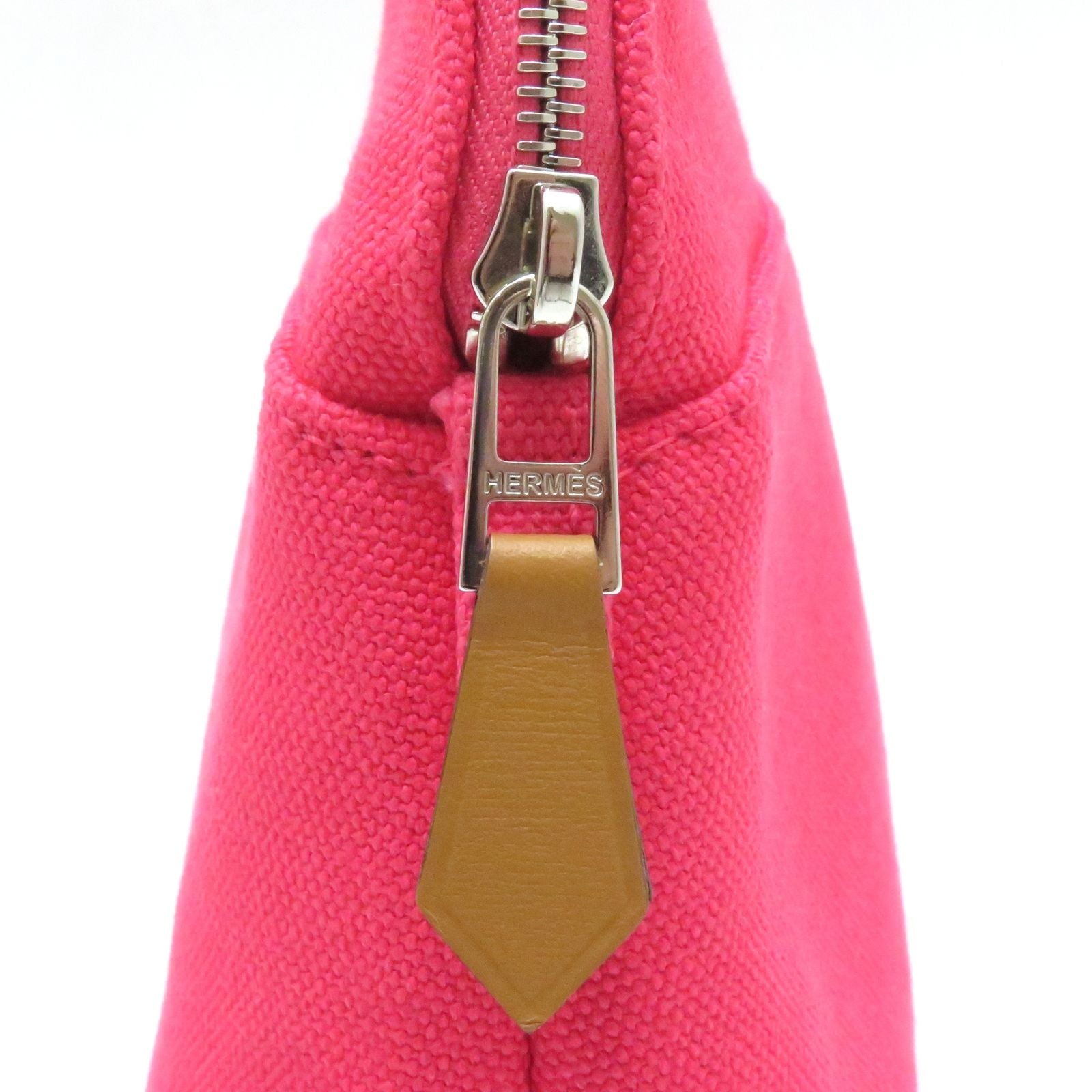 Hermes Bolide Pouch Mini Hibiscus Silver 06 Canvas — view 7