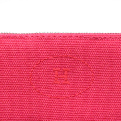 Hermes Bolide Pouch Mini Hibiscus Silver 06 Canvas — view 8