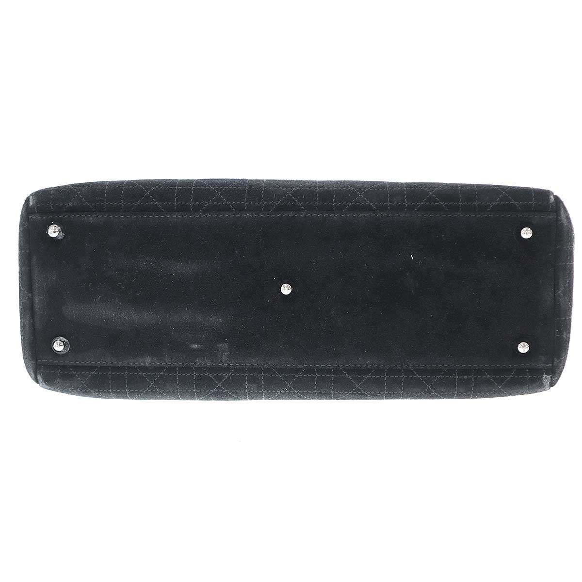 Dior Lady Cannage Suede Handbag Black — view 4