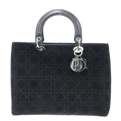 Dior Lady Cannage Suede Handbag Black