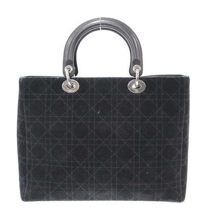 Dior Lady Cannage Suede Handbag Black — view 2
