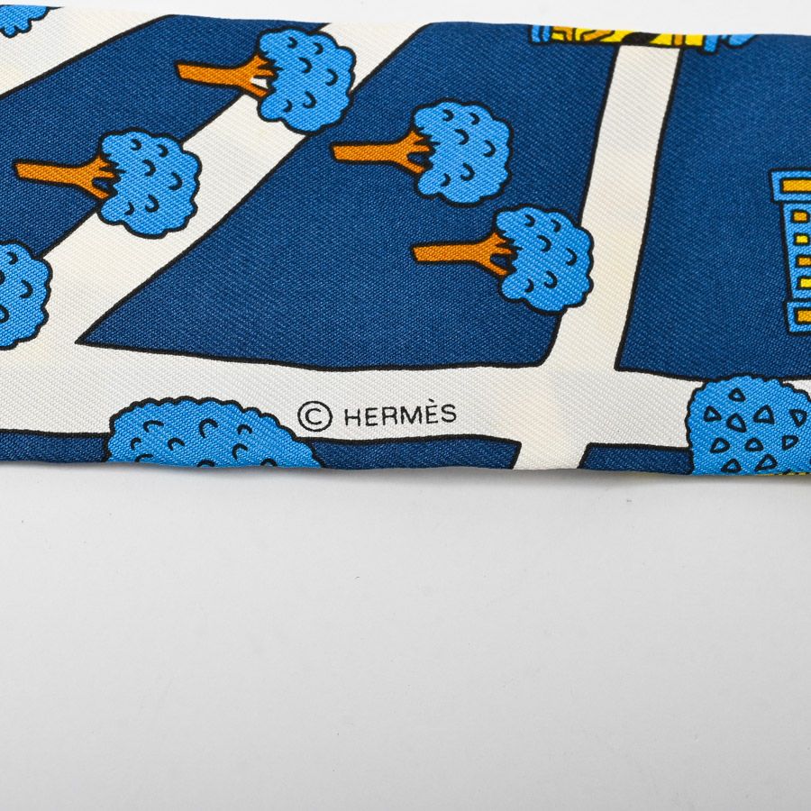 Hermes Scarf Twilly Scarves Blue — view 3
