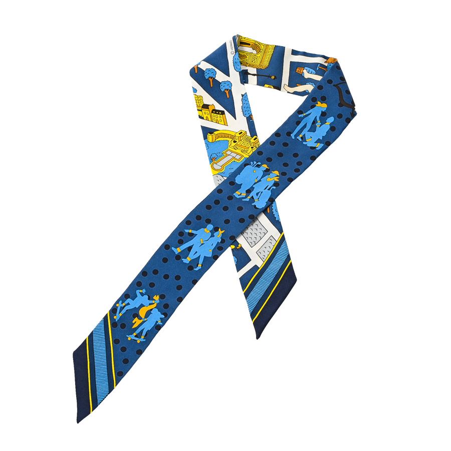 Hermes Scarf Twilly Scarves Blue