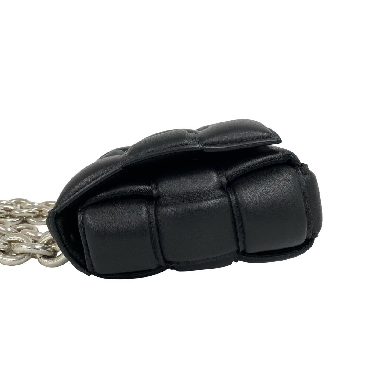 Bottega Veneta Padded Cassette Chain Leather Shoulder Bag Pochette Black — view 5