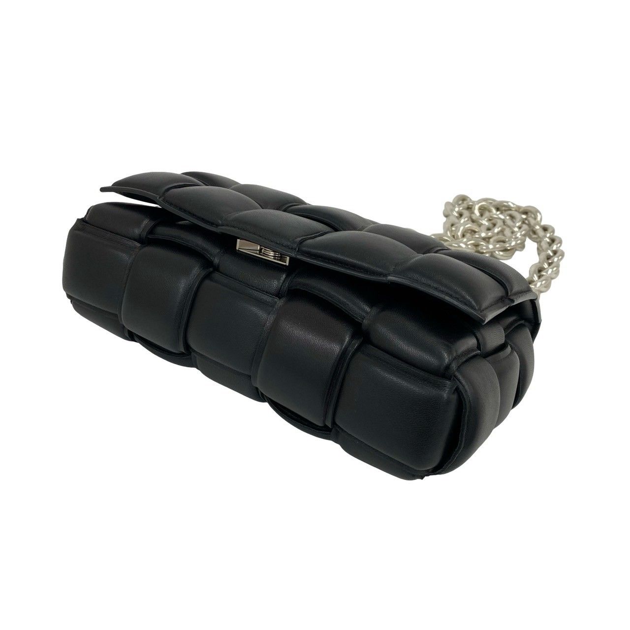 Bottega Veneta Padded Cassette Chain Leather Shoulder Bag Pochette Black — view 8