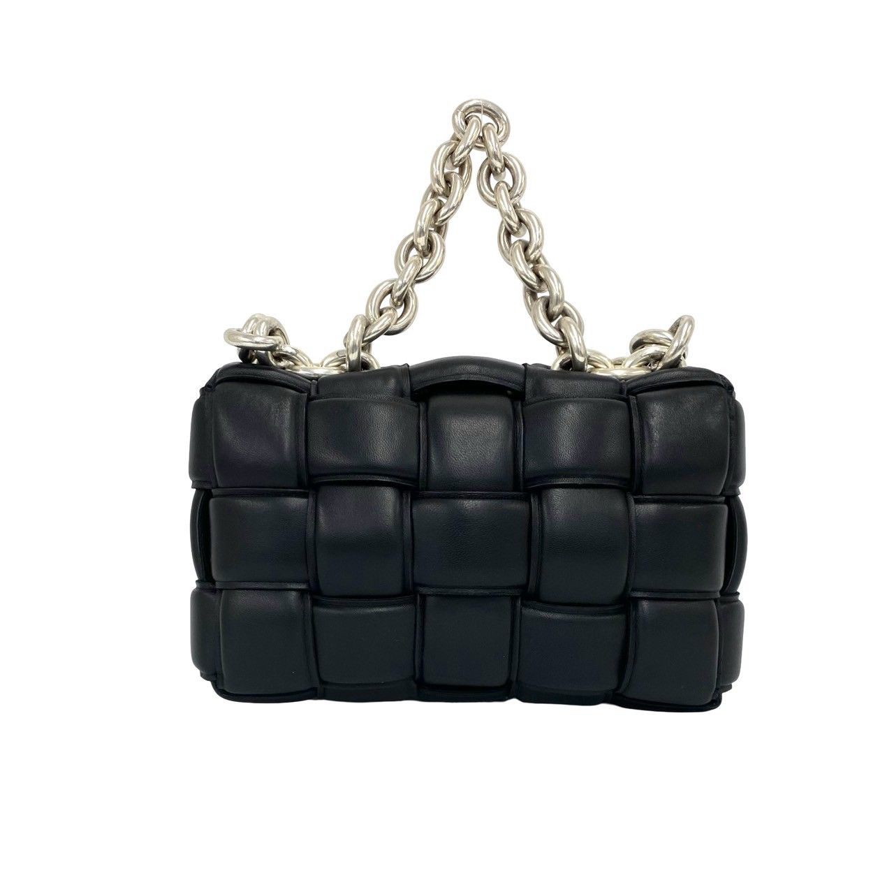 Bottega Veneta Padded Cassette Chain Leather Shoulder Bag Pochette Black — view 3