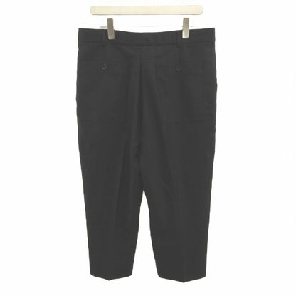 Saint Laurent Paris Trousers Pants Wide Wool Single-pleat Black Cropped 48 — view 2