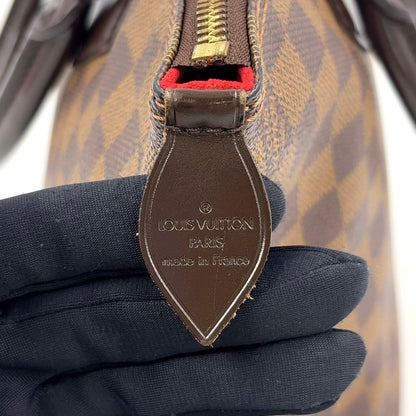 Louis Vuitton Saleya PM Damier Ebene Leather Brown Tote Bag Gold — view 4