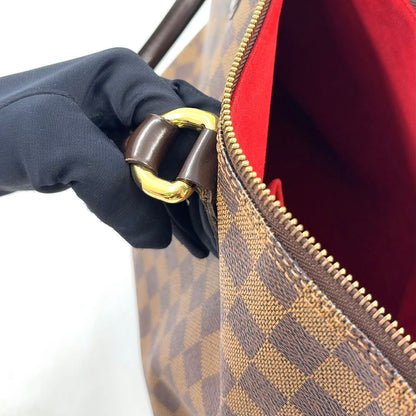 Louis Vuitton Saleya PM Damier Ebene Leather Brown Tote Bag Gold — view 7