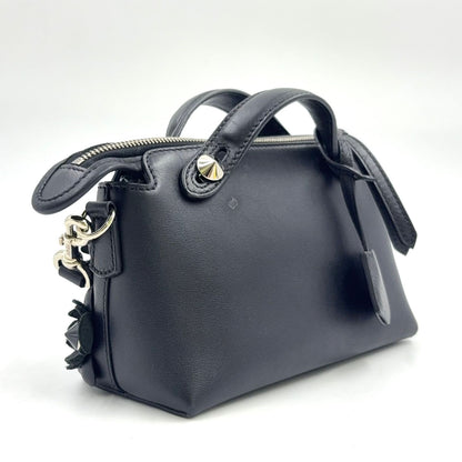 Fendi by the Way Flowerland 2-Way Calfskin Black Handbag Silver — view 2