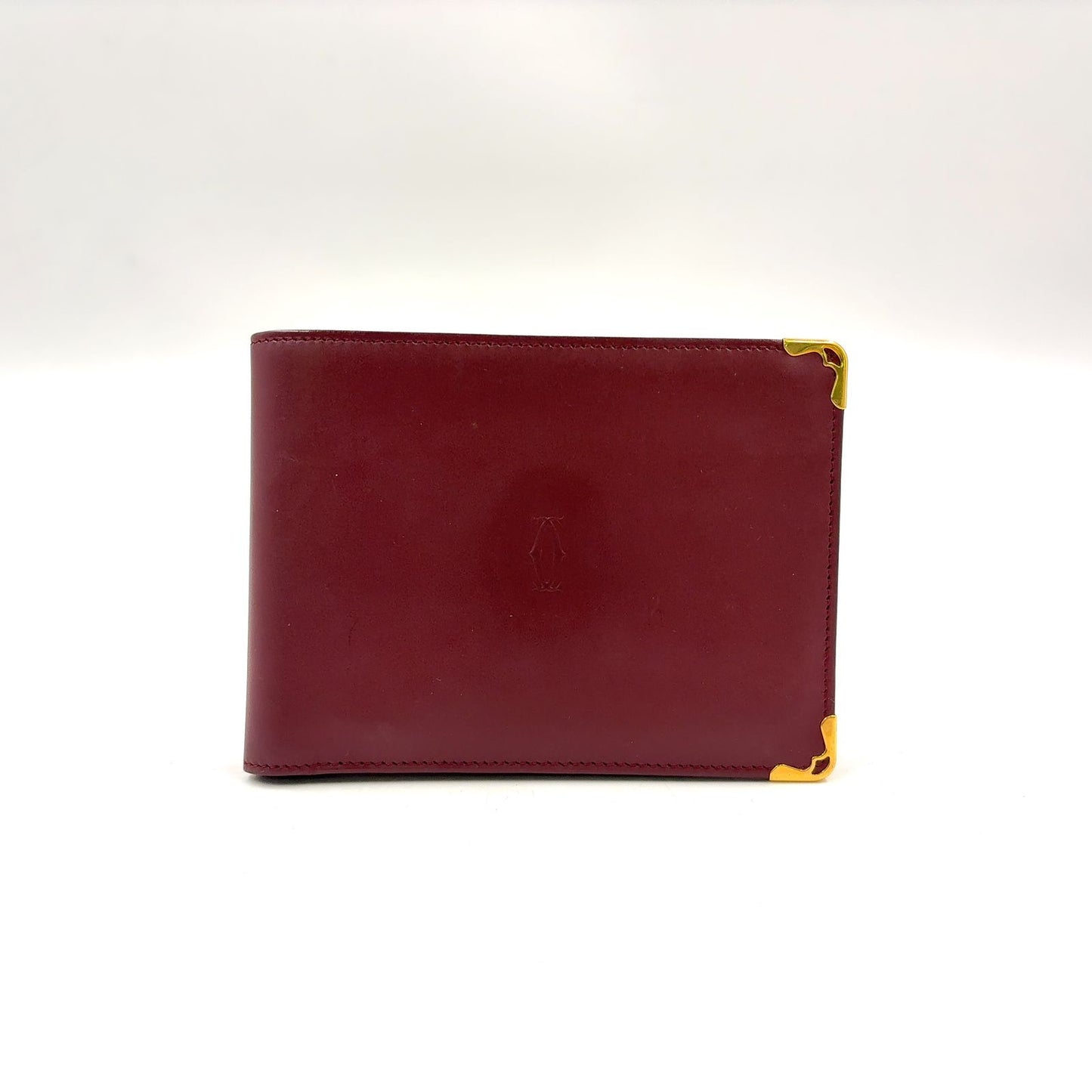 Cartier Must Line Leather Bordeaux Bifold Wallet Gold