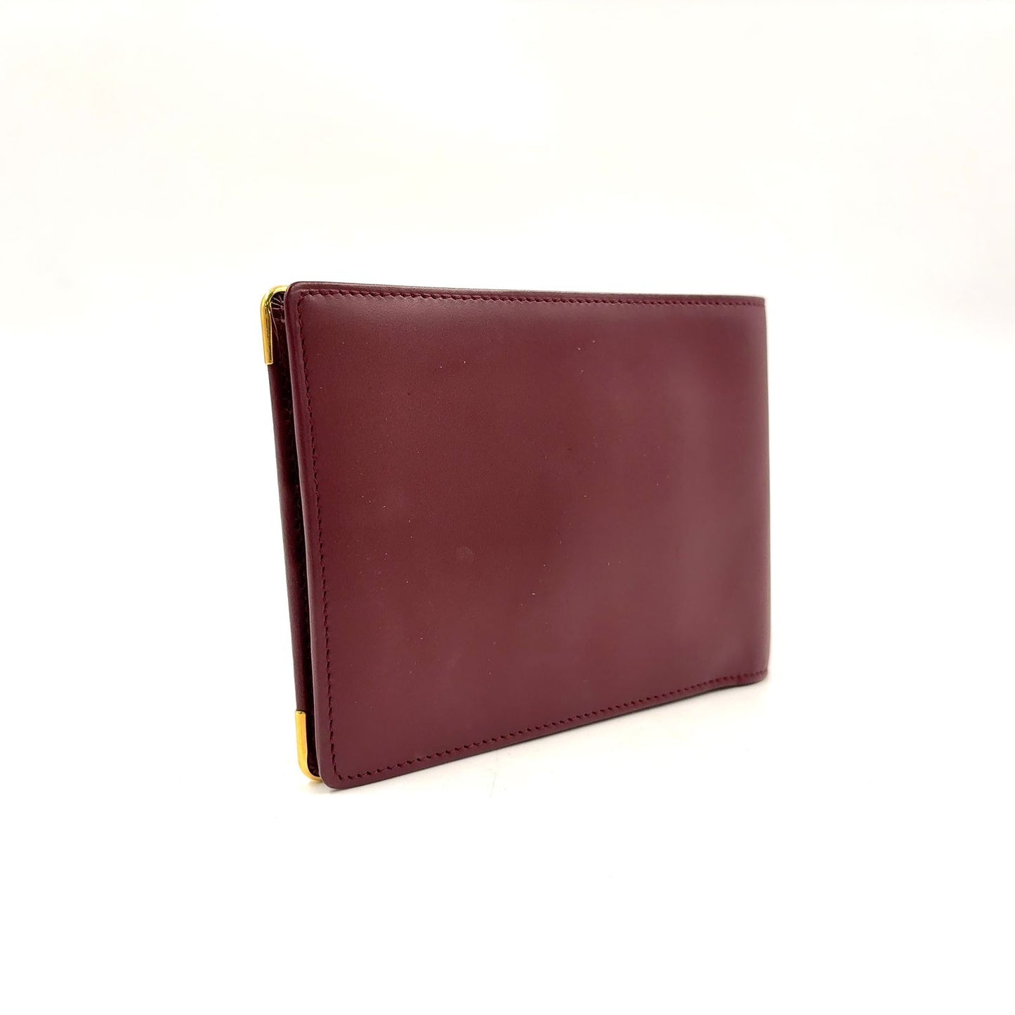 Cartier Must Line Leather Bordeaux Bifold Wallet Gold — view 2