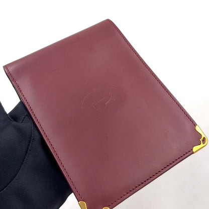 Cartier Must Line Leather Bordeaux Bifold Wallet Gold — view 5
