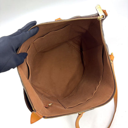 Louis Vuitton Totally MM Monogram Leather Brown Light Tote Bag Gold — view 3