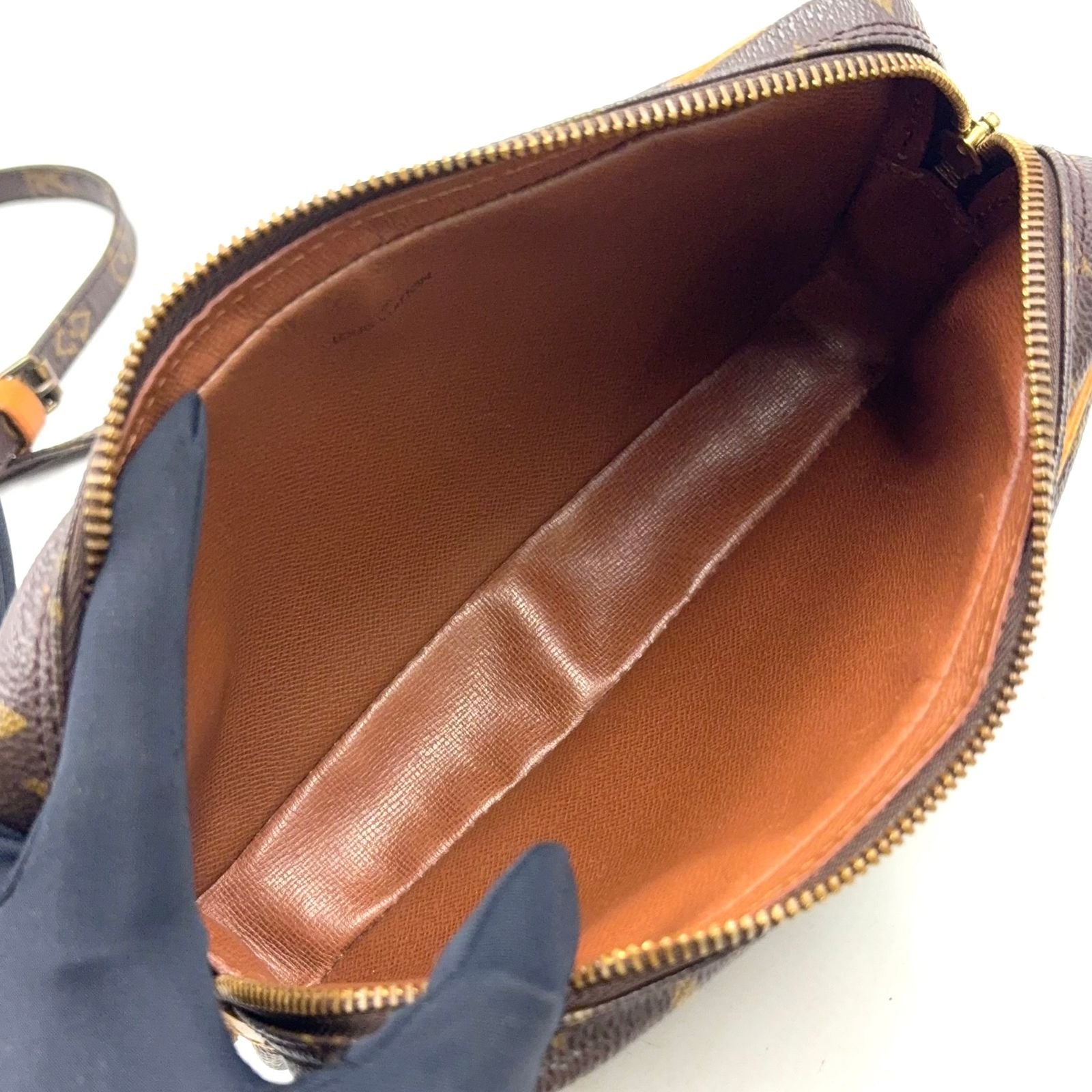 Louis Vuitton Marly Bandouliere Monogram Leather Brown Light Shoulder Bag Gold — view 3