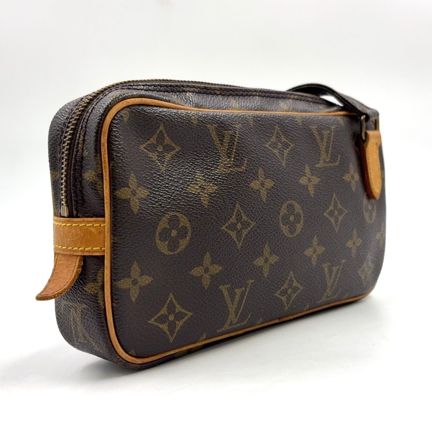 Louis Vuitton Marly Bandouliere Monogram Leather Brown Light Shoulder Bag Gold — view 2