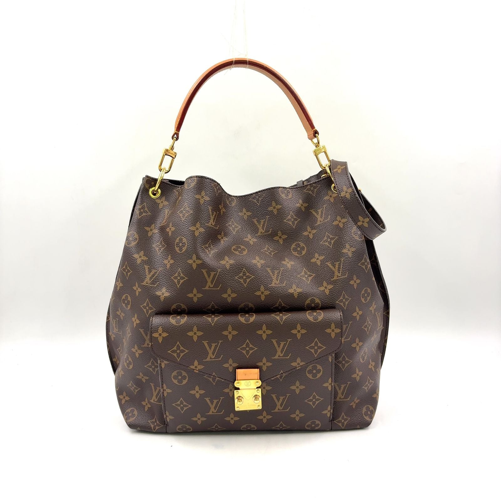 Louis Vuitton Metis Monogram Leather Brown Light Handbag Gold
