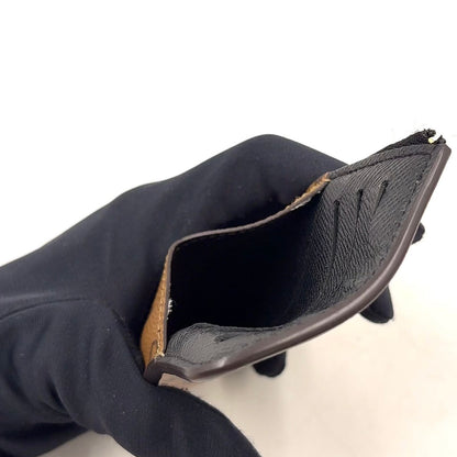 Louis Vuitton Card Case Romy Coin Purse Leather Brown Black Gold — view 7