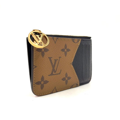 Louis Vuitton Card Case Romy Coin Purse Leather Brown Black Gold — view 2