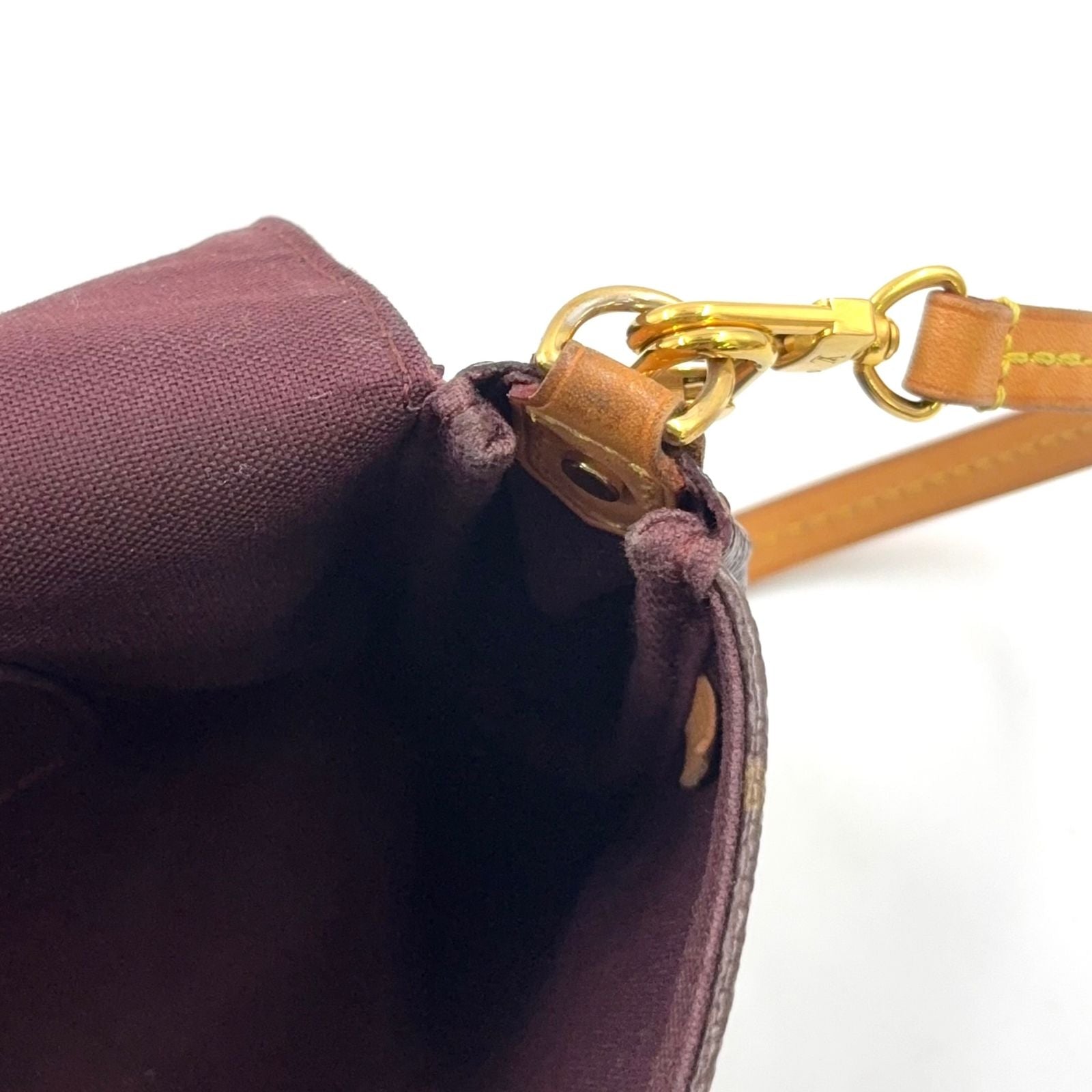 Louis Vuitton Favorite MM Monogram Leather Brown Light Handbag Gold — view 8