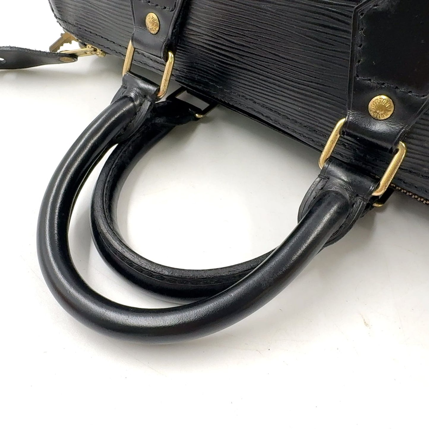 Louis Vuitton Speedy 25 Epi Noir Leather Black Handbag Gold — view 5