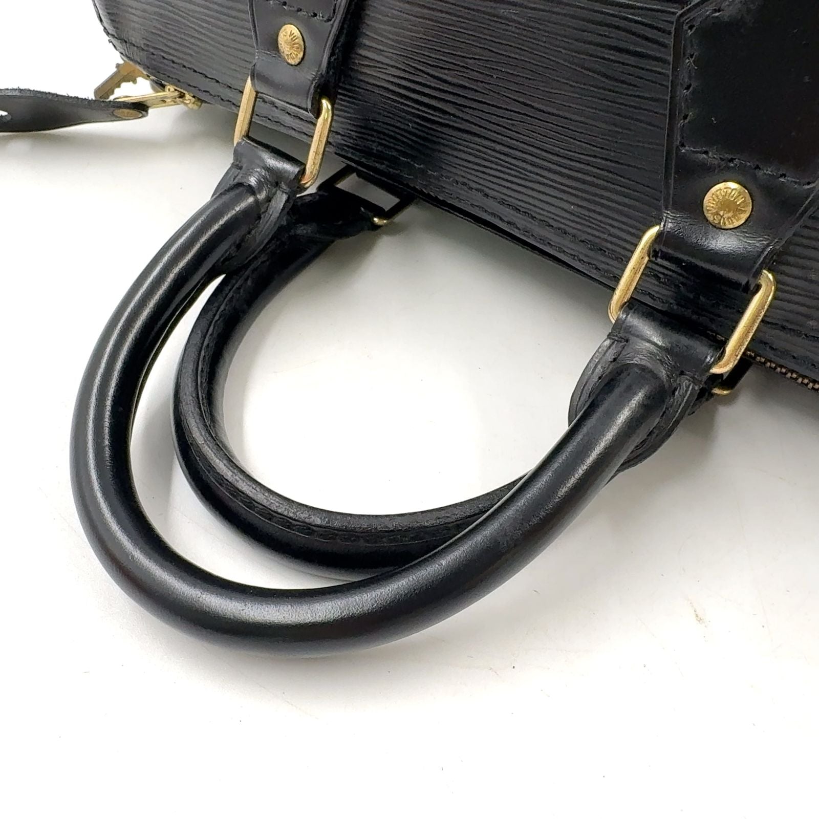 Louis Vuitton Speedy 25 Epi Noir Leather Black Handbag Gold — view 5
