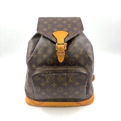 Louis Vuitton Montsouris GM Monogram Leather Brown Light Backpack Gold