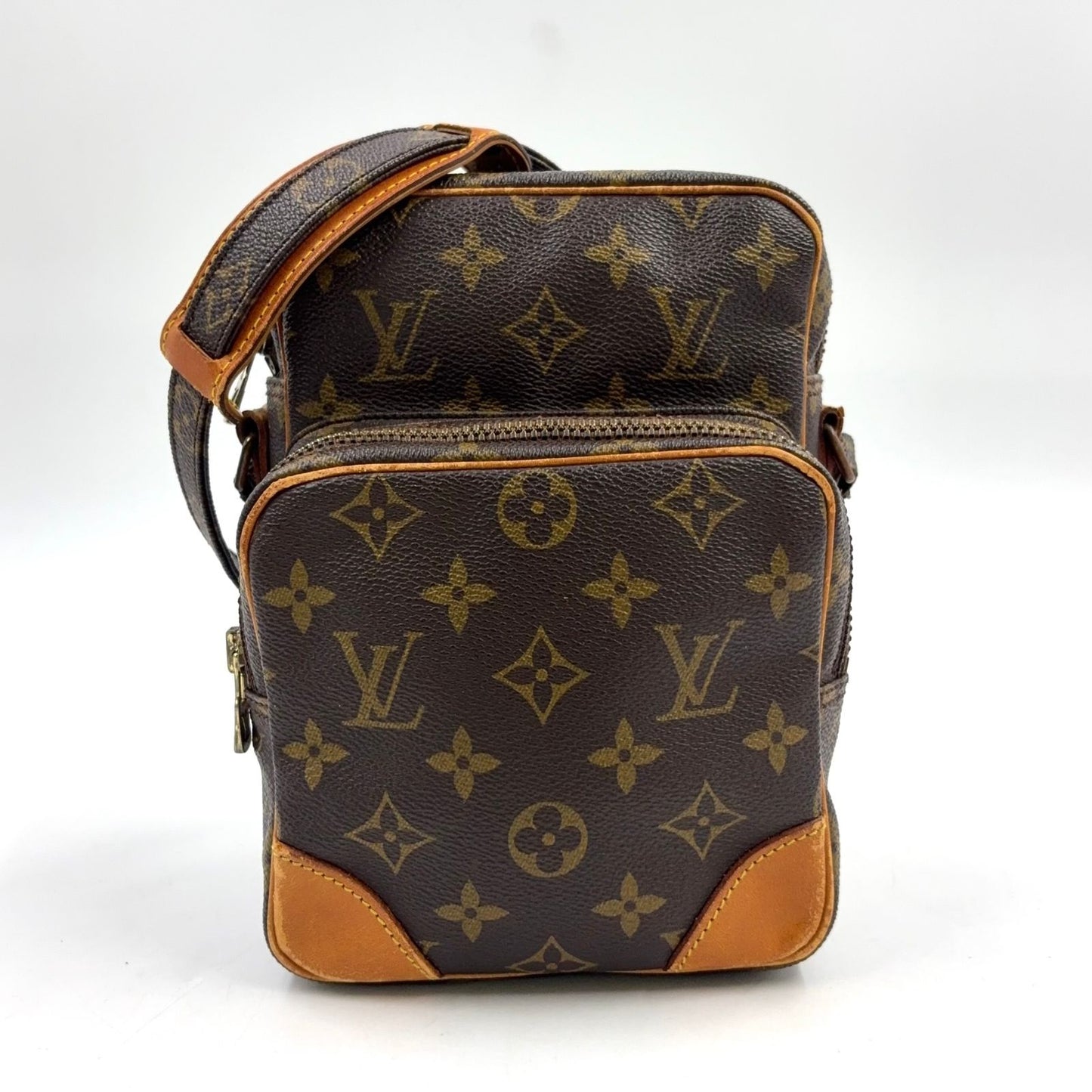 Louis Vuitton Amazon Monogram Leather Brown Light Shoulder Bag Gold