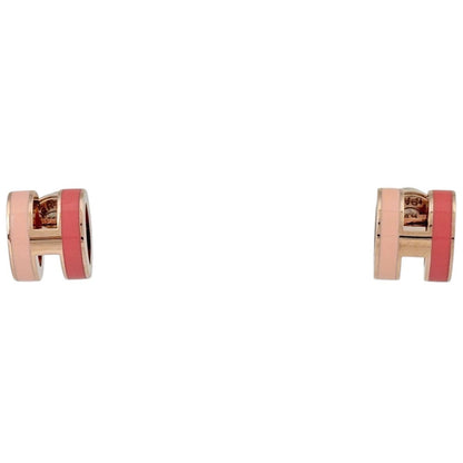 Hermes Mini Pop H Earrings H Logo Metal Pink